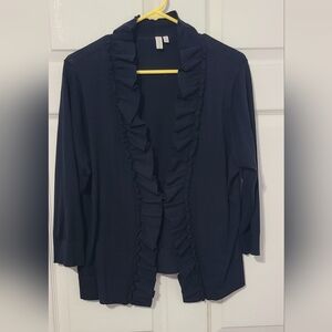 Madison Black Ruffle Cardigan Size XL